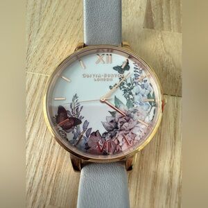 Olivia Burton London rose gold tone floral watch NEW BATTERY